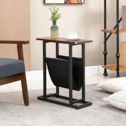 HOMCOM Beistelltisch schwarz Spanplatte B/H/L: ca. 19x49x55 cm