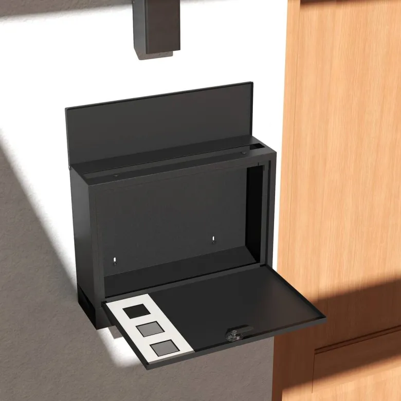 HOMCOM Briefkasten schwarz B/H/L: ca. 11,5x36,5x29 cm
