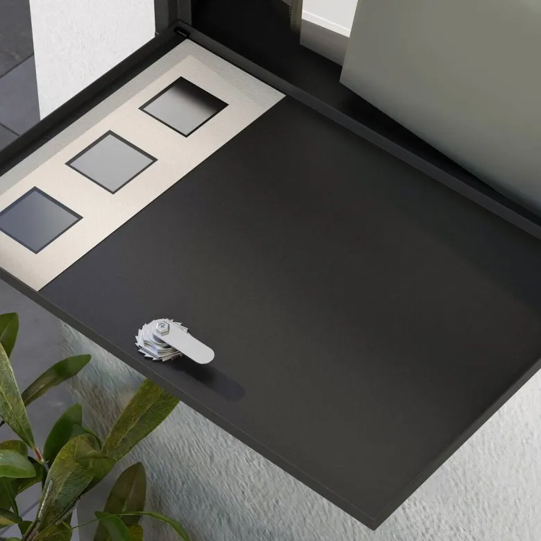 HOMCOM Briefkasten schwarz B/H/L: ca. 11,5x36,5x29 cm