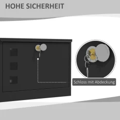 HOMCOM Briefkasten schwarz B/H/L: ca. 11,5x36,5x29 cm