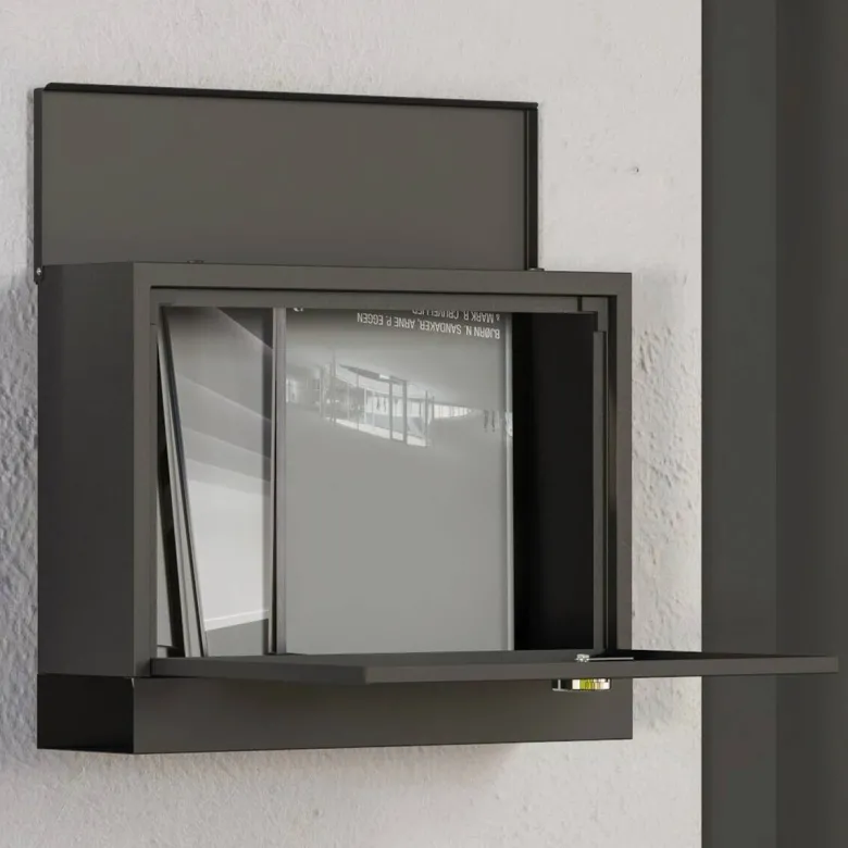 HOMCOM Briefkasten schwarz B/H/L: ca. 11,5x36,5x29 cm