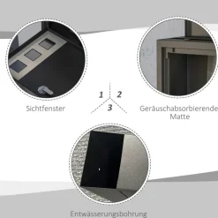 HOMCOM Briefkasten schwarz B/H/L: ca. 11,5x36,5x29 cm