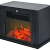 HOMCOM Elektrischer-Kamin MH820-050 schwarz Glas Kunststoff B/H/T: ca. 34x25x17 cm ca. 1200 W