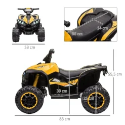 HOMCOM Elektro-Quad schwarz B/H/L: ca. 53x55,5x83 cm