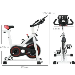 HOMCOM Ergometer schwarz Stahl B/H/L: ca. 53x114x103 cm
