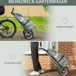HOMCOM Fahrradanhänger silber silber B/H/L: ca. 43x53x110 cm
