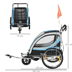 HOMCOM Fahrrad-Zubehör blau blau B/H/L: ca. 75x142x101 cm