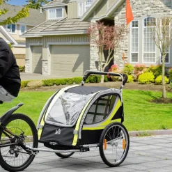 HOMCOM Fahrrad-Zubehör gelb gelb B/H/L: ca. 75x142x101 cm