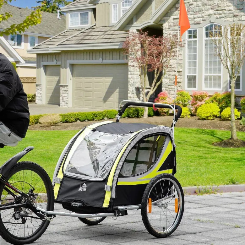 HOMCOM Fahrrad-Zubehör gelb gelb B/H/L: ca. 75x142x101 cm