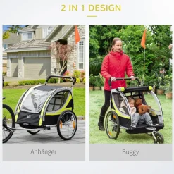 HOMCOM Fahrrad-Zubehör gelb gelb B/H/L: ca. 75x142x101 cm