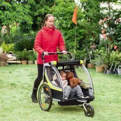 HOMCOM Fahrrad-Zubehör gelb gelb B/H/L: ca. 75x142x101 cm
