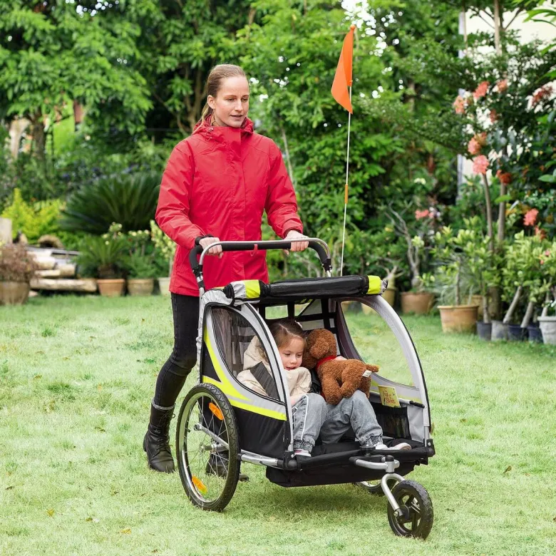 HOMCOM Fahrrad-Zubehör gelb gelb B/H/L: ca. 75x142x101 cm