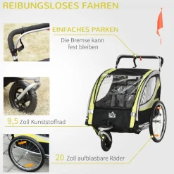 HOMCOM Fahrrad-Zubehör gelb gelb B/H/L: ca. 75x142x101 cm