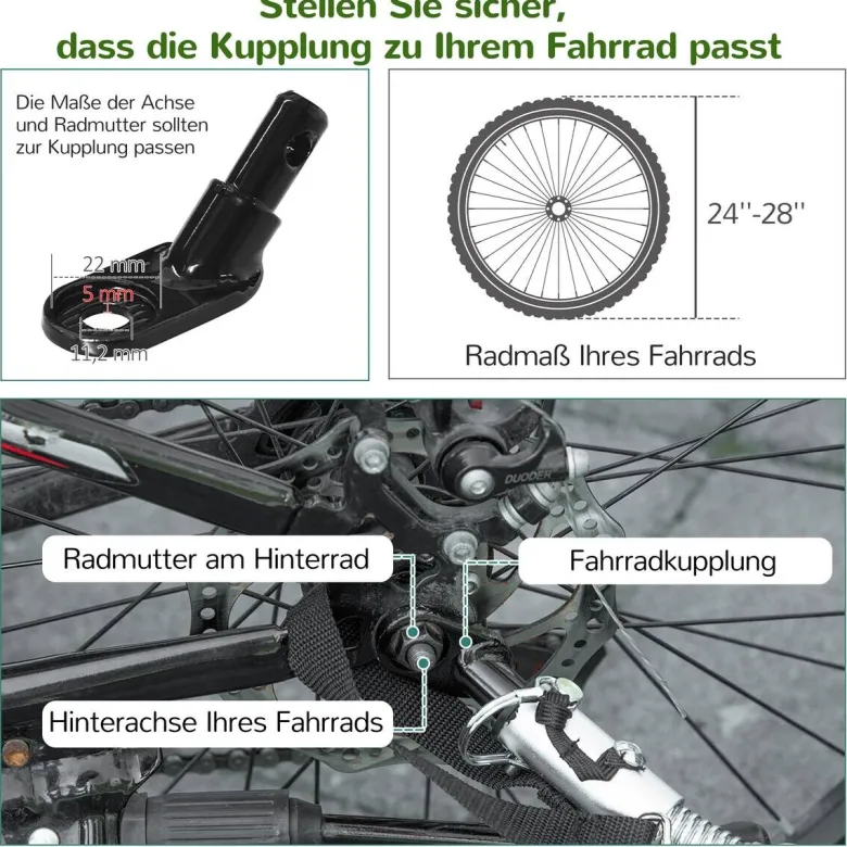 HOMCOM Fahrrad-Zubehör grün grün B/H/L: ca. 75x142x101 cm