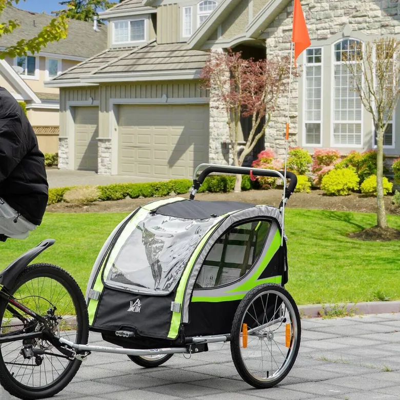 HOMCOM Fahrrad-Zubehör grün grün B/H/L: ca. 75x142x101 cm