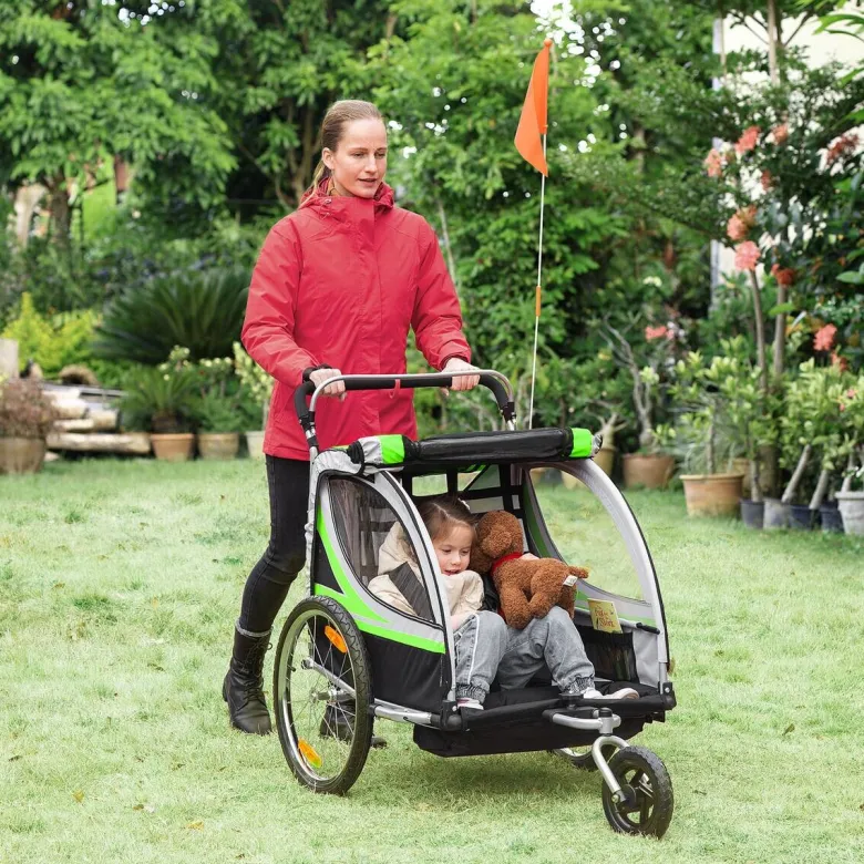 HOMCOM Fahrrad-Zubehör grün grün B/H/L: ca. 75x142x101 cm
