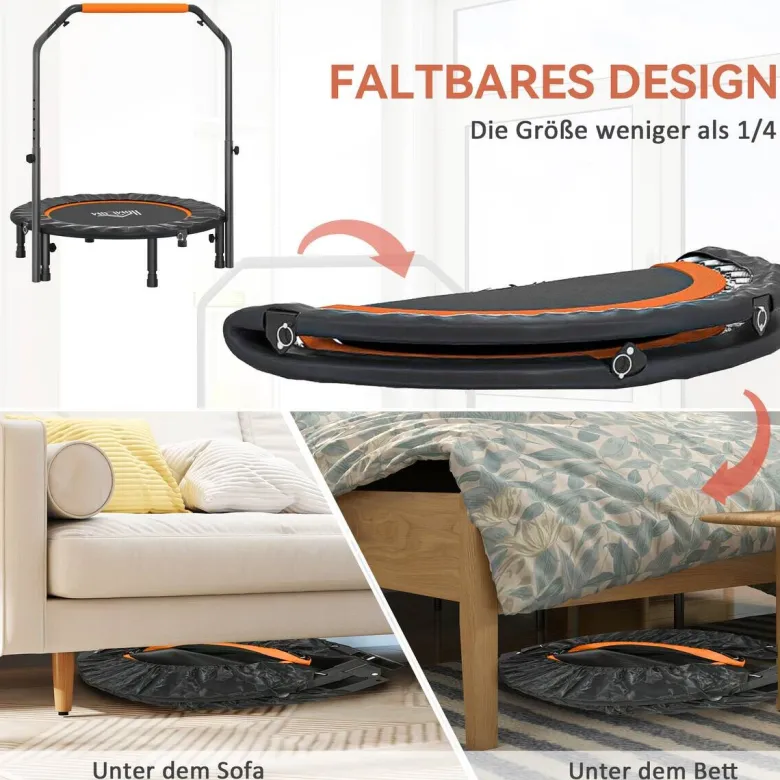 HOMCOM Fitness-Trampolin schwarz B/H/L: ca. 102x123x102 cm