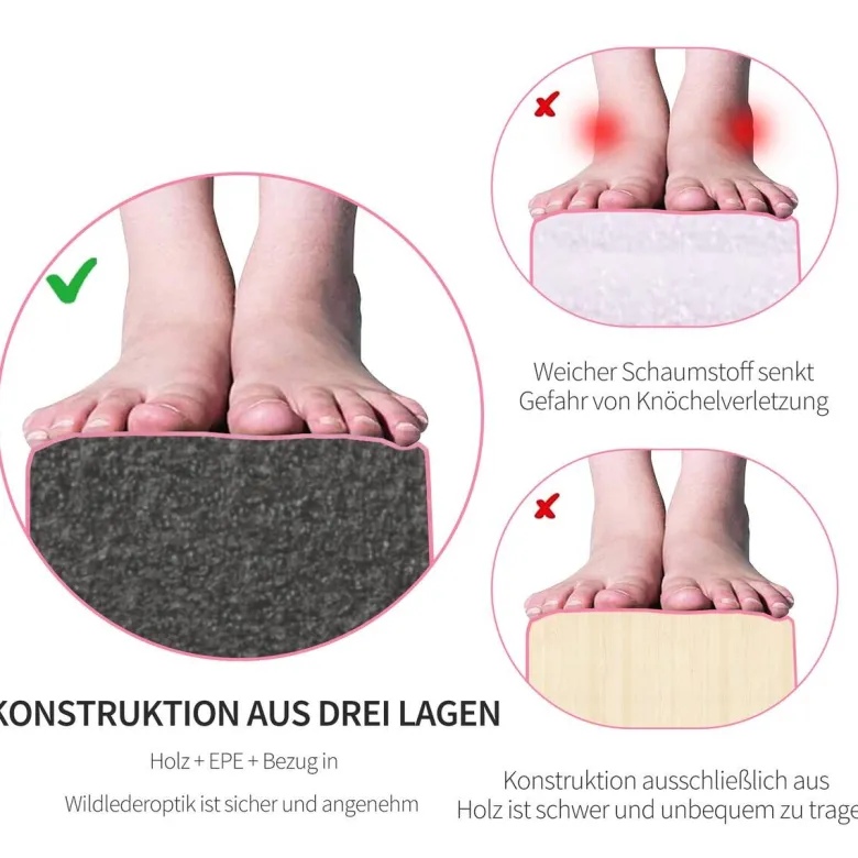 HOMCOM Fitness-Zubehör rosa Holz B/H/L: ca. 10x210x6,5 cm