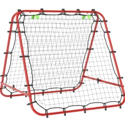 HOMCOM Fußball Rebounder rot Stahl B/H/L: ca. 95x90x100 cm