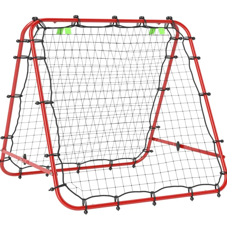 HOMCOM Fußball Rebounder rot Stahl B/H/L: ca. 95x90x100 cm