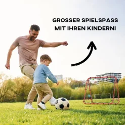 HOMCOM Fußball Rebounder rot Stahl B/H/L: ca. 95x90x100 cm