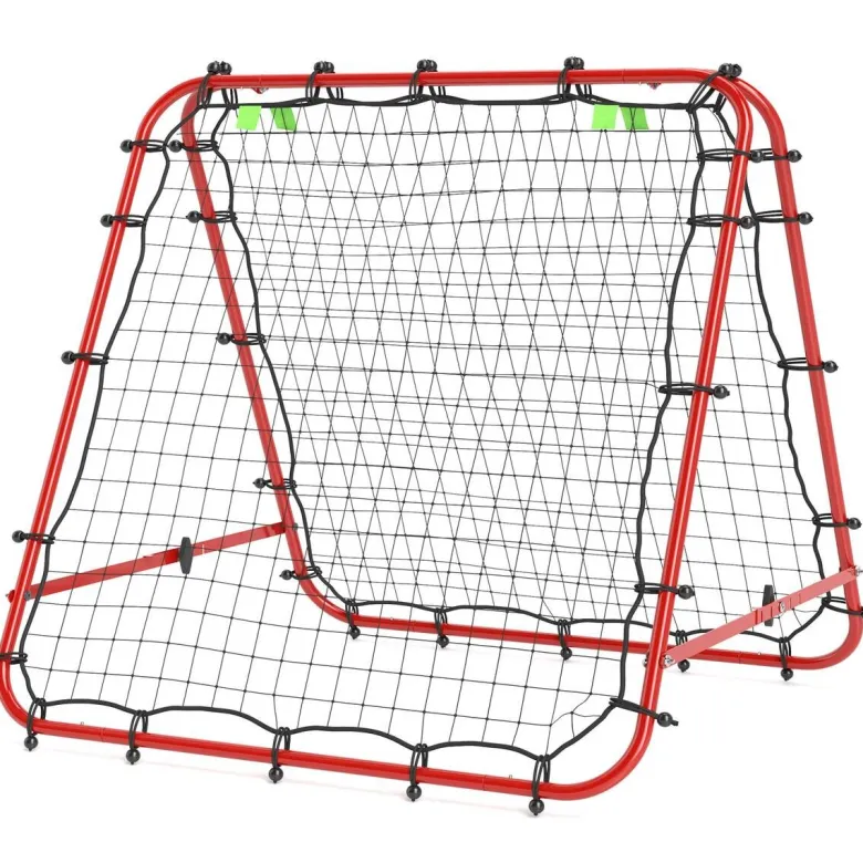 HOMCOM Fußball Rebounder rot Stahl B/H/L: ca. 95x90x100 cm