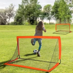 HOMCOM Fußballtor orange Metall B/H/L: ca. 90x90x183 cm