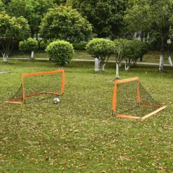 HOMCOM Fußballtor orange Metall B/H/L: ca. 90x90x183 cm