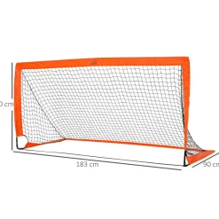 HOMCOM Fußballtor orange Metall B/H/L: ca. 90x90x183 cm