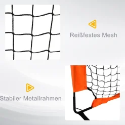 HOMCOM Fußballtor orange Metall B/H/L: ca. 90x90x183 cm