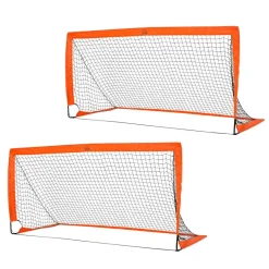 HOMCOM Fußballtor orange Metall B/H/L: ca. 90x90x183 cm