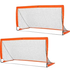 HOMCOM Fußballtor orange Metall B/H/L: ca. 90x90x183 cm