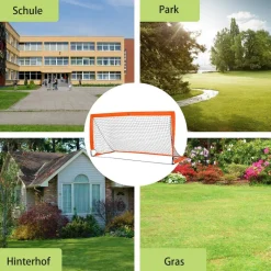 HOMCOM Fußballtor orange Metall B/H/L: ca. 90x90x183 cm