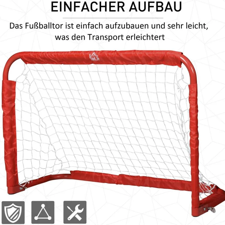 HOMCOM Fußballtor rot B/H/T: ca. 90x60x36 cm