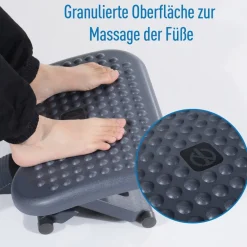 HOMCOM Fußstütze höhenverstellbar dunkelgrau