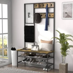 HOMCOM Garderobe braun Spanplatte B/H/L: ca. 40x100x185 cm