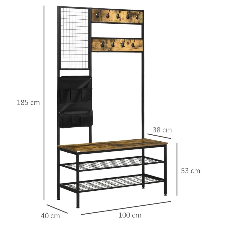 HOMCOM Garderobe braun Spanplatte B/H/L: ca. 40x100x185 cm