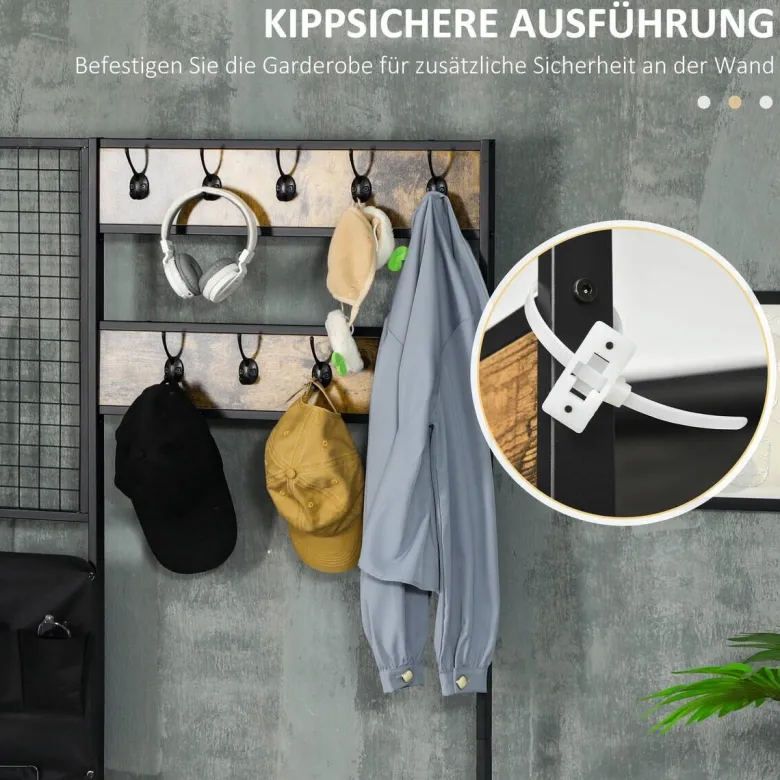 HOMCOM Garderobe braun Spanplatte B/H/L: ca. 40x100x185 cm