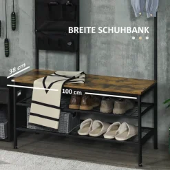 HOMCOM Garderobe braun Spanplatte B/H/L: ca. 40x100x185 cm