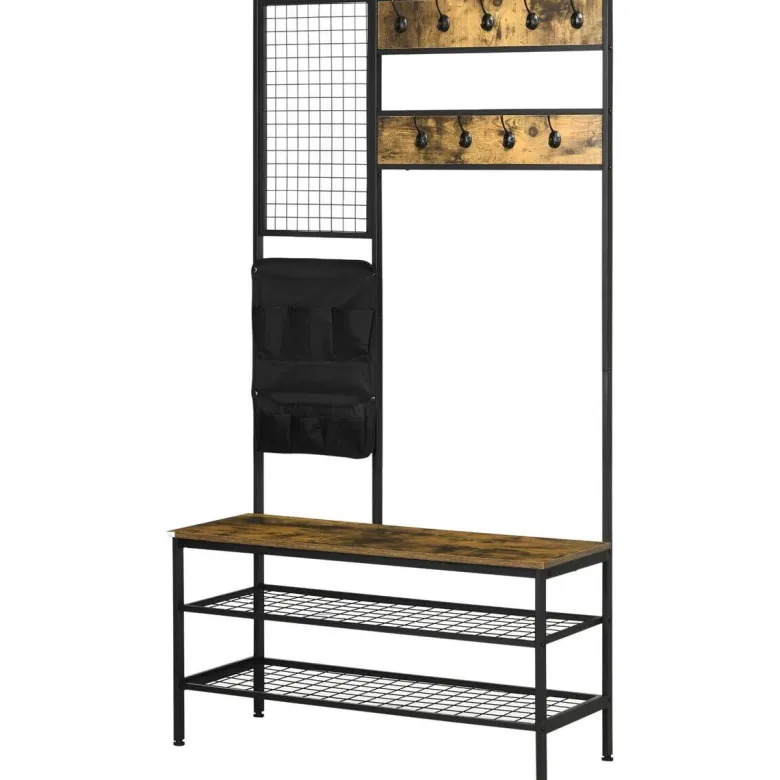 HOMCOM Garderobe braun Spanplatte B/H/L: ca. 40x100x185 cm