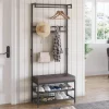 HOMCOM Garderobe schwarz Polypropylen B/H/L: ca. 35x72,5x180 cm