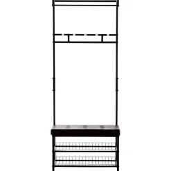 HOMCOM Garderobe schwarz Polypropylen B/H/L: ca. 35x72,5x180 cm