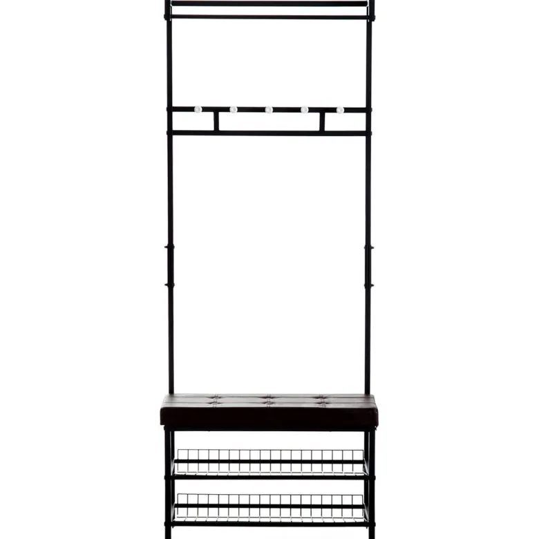 HOMCOM Garderobe schwarz Polypropylen B/H/L: ca. 35x72,5x180 cm