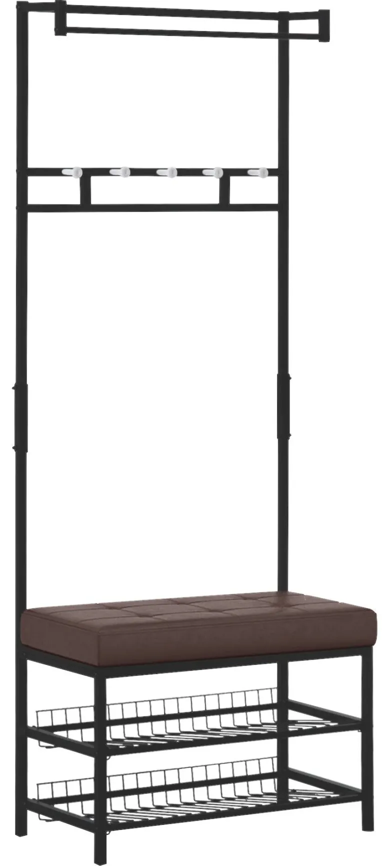 HOMCOM Garderobe schwarz Polypropylen B/H/L: ca. 35x72,5x180 cm