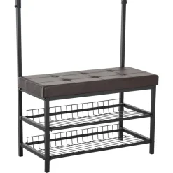 HOMCOM Garderobe schwarz Polypropylen B/H/L: ca. 35x72,5x180 cm