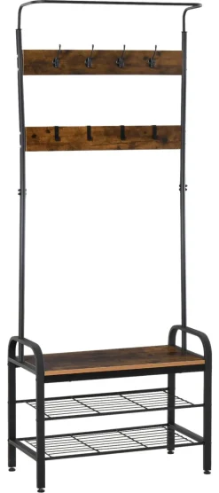 HOMCOM Garderobe schwarz Polypropylen B/H/L: ca. 34x72x185 cm