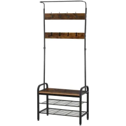 HOMCOM Garderobe schwarz Polypropylen B/H/L: ca. 34x72x185 cm