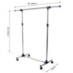 HOMCOM Garderobe silber Edelstahl B/H/L: ca. 45x86x95 cm