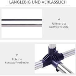 HOMCOM Garderobe silber Edelstahl B/H/L: ca. 45x86x95 cm