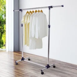 HOMCOM Garderobe silber Edelstahl B/H/L: ca. 45x86x95 cm